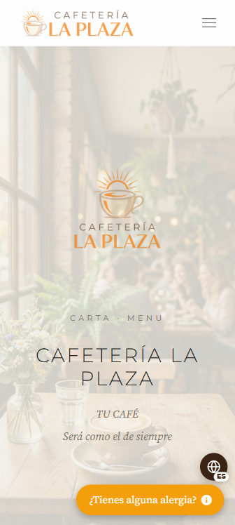 Carta QR digital del restaurante Cafetería La Plaza